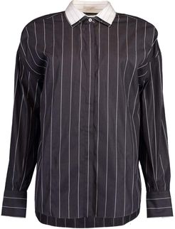 Long Sleeve Striped Poplin Shirt