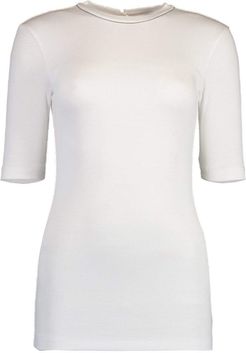 Cotton Ribbed Elbow Sleeve Top