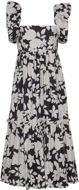 Graphic Floral Black Darby Dress