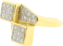 Diamond Hammered Gold Ring