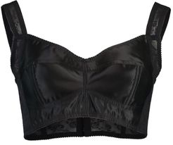 Jacquard Cropped Bustier Top