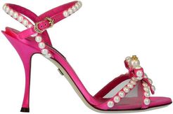 Pearl and Crystal Embellished Bow Sandals