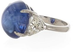 Cabochon Ceylon Sapphire and Diamond Ring