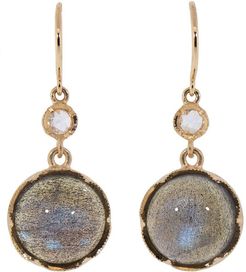 Labradorite and Diamond Drop Earrings