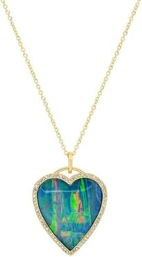 Boulder Opal Inlay Heart Necklace