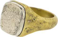 Brass and Silver Signet Ring