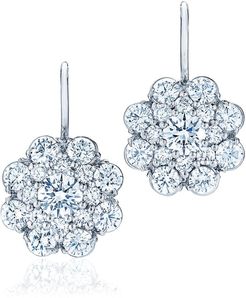 Cluster Double Halo Diamond Earrings