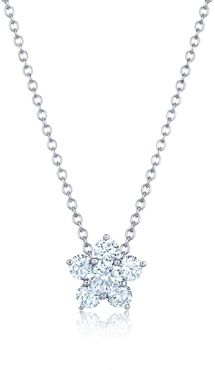 Floral Diamond Cluster Necklace