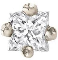 Princess Cut Mini Diamond Stud - White Gold