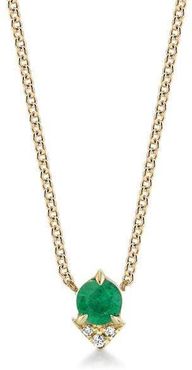 Emerald and Diamond Pave Spike Necklace