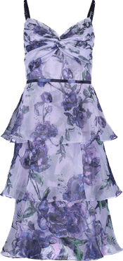 Floral Tier Tea Length Dress