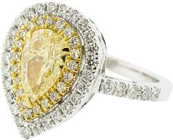 Single Row Yellow Pear Shape Diamond Ring