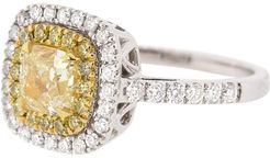 Yellow and White Diamond Ring