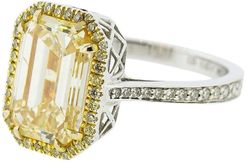 Yellow Emerald Cut Diamond Ring