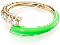 Lola Green Enamel and Diamond Ring