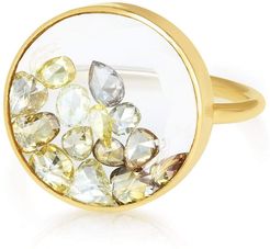 Round Yellow Diamond Shaker Ring