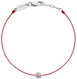 Mens Pure Diamond Red Cord Bracelet