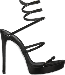 Cleo Satin Ankle Wrap Platform Sandal