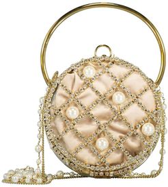 Ines Pearl and Crystal Drum Clutch