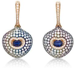 Blue Sapphire and Diamond Multi Color Earrings