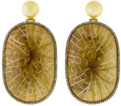 Marquetry Water Lily Earrings