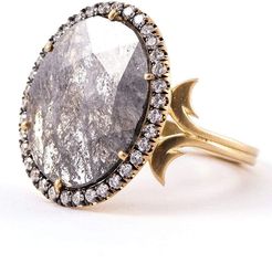Oval Rough Cut Diamond Ring
