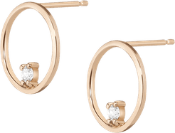Floating Diamond Hoop Earrings - White - 18K - One Size