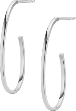 Oval Swoosh Hoop Large - White - 18K - One Size