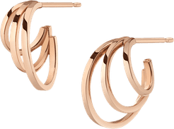 Mini Deco Triple Hoop Earrings - Rose - 18K - One Size