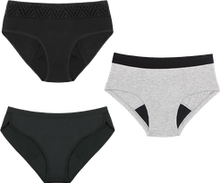 All-Star Set Period Underwear - Black Gray In Sizes XXS-3XL Undies Afterpay Payment Options