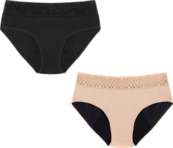 Back-To-Basics Set Period Underwear - Black Beige In Sizes XXS-3XL Undies Afterpay Payment Options