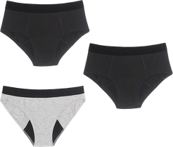 Organic Cotton Set Period Underwear - Black Gray In Sizes XXS-3XL Undies Afterpay Payment Options