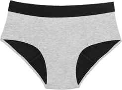 Super Cotton Brief Period Underwear - Grey In Sizes XXS-3XL Undies Afterpay Payment Options