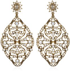 Gold Deco Lace Drop Earrings