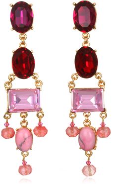 Pink Ombre Jeweled Chandelier Earrings