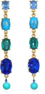 Shades Of Blue Jeweled Drop Earrings