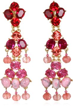 Shades Of Pink Jeweled Chandelier Earrings