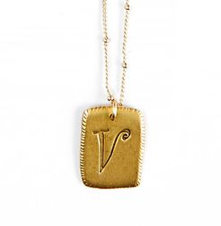 v" Smooth Initial Necklace"