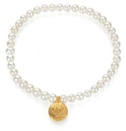 Gold Pearl Lotus Bracelet - Lotus Blossom