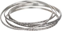 Bohemian Silver Bangle Set