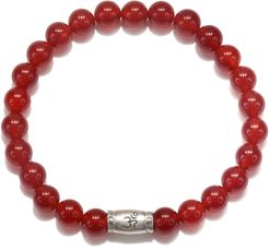 Carnelian Om Pendant Stretch Bracelet