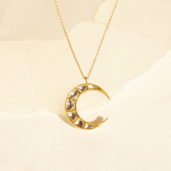 Brilliant Light Diamond Moon Necklace