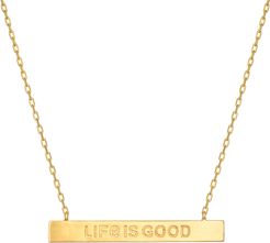 Life Is Good Gold Bar Necklace