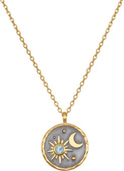 Celestial Birthstone Necklace- March
