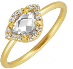 Creative Clarity White Diamond and White Topaz Ring