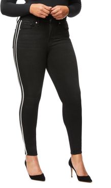 Good Legs Athletic Stripe Black064 High Rise Skinny Jeans, Size 8 | 29