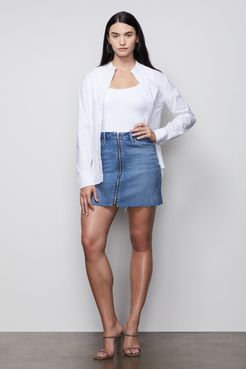 Mini Skirt Exposed Zipper Blue420 Skirt, Size 12
