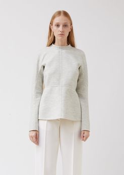 Jil Sander Paneled Soft Wool Top Stone Grey Size: DE 34