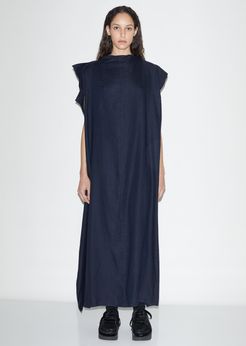 Y's Linen & Cupro Scarf Dress NAVY Size: JP 2