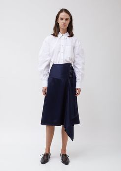 Sies Marjan Tamiko Twill Satin Skirt w/ Straps Navy Size: US 6